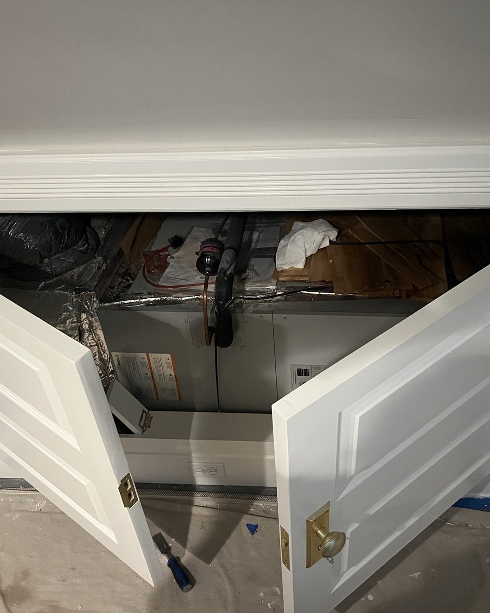 Open knee-wall access before finishing